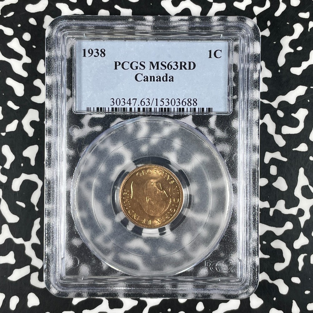 1938 Canada Small Cent PCGS MS63RD Lot#G2152 Choice UNC!