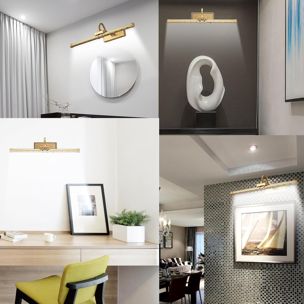 Wireless Picture Light, Remote Control Picture Light with Dimmable, 16" Timer Pr