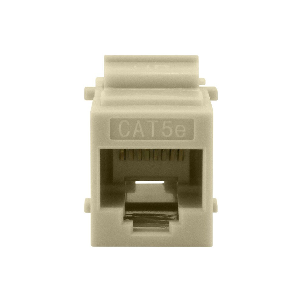 Construct Pro Cat5e Keystone Pass-Through Coupler Jack Insert (Ivory, 5-Pack)