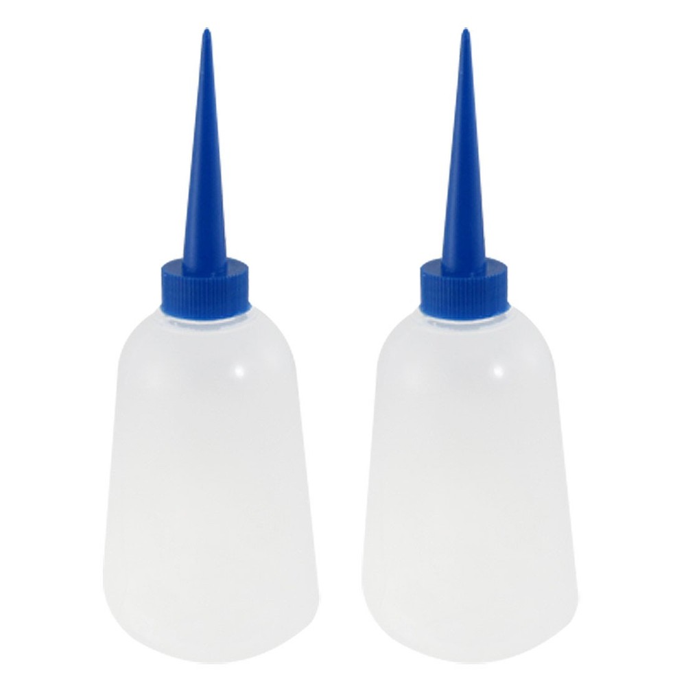 2pcs Clear White Plastic Chemical Reagent Liquid Storage Bottles