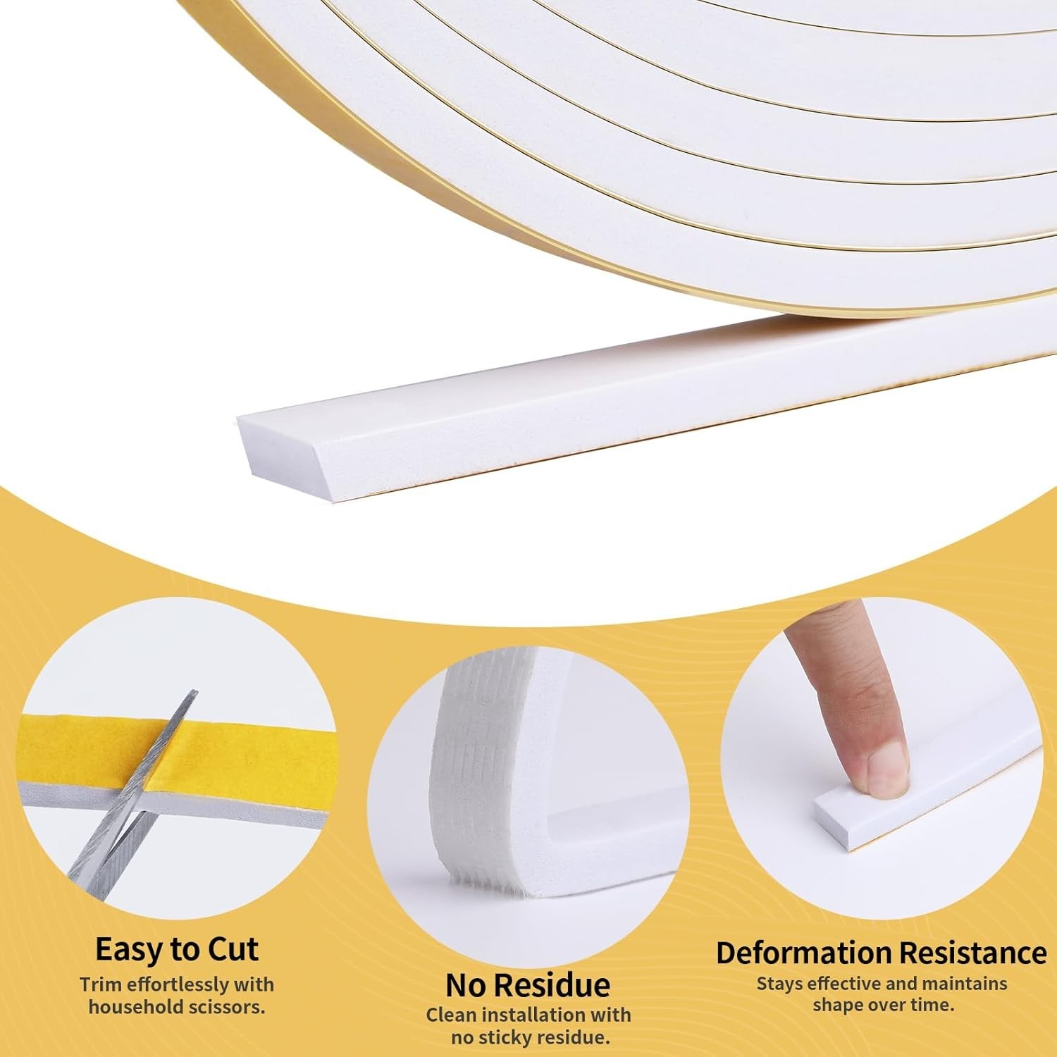 26Ft Weather Stripping Door Seal - 1/2" X 1/4" Door Seal Strip for Door Frame, H