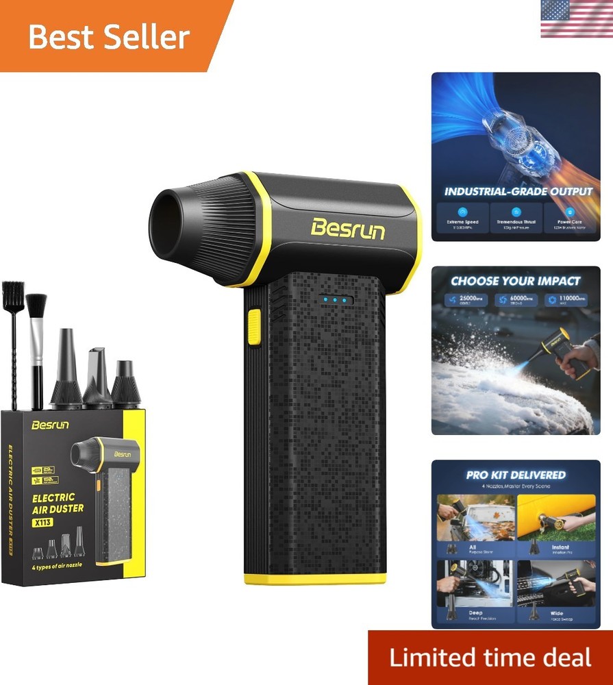 Eco-Friendly Electric Air Duster - Efficient 120W Blower, Lightweight & Compact