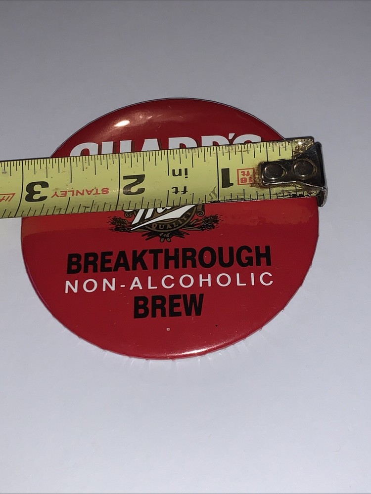 Sharp's Miller Breakthrough Non-Alcoholic Brew Button Pin-back Advertisement