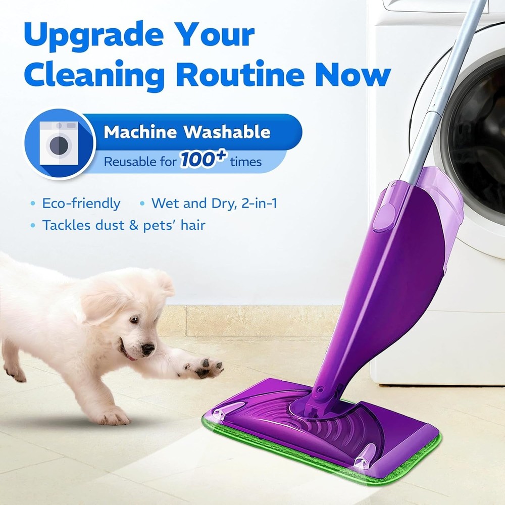 All-in-One Mop Pads Set - 4 Pack Microfiber with Scraper for Efficient Cleaning