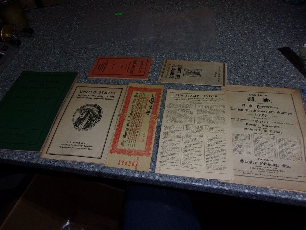 B635  old stamp collecting book lot