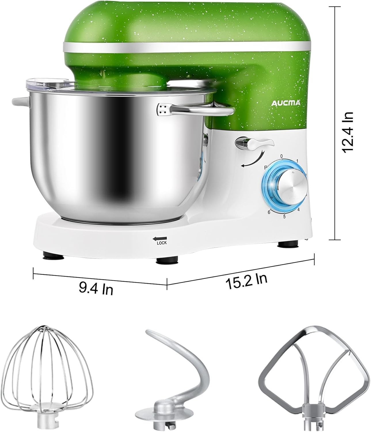 Aucma Stand Mixer 6.5QT 6-Speed Kitchen Electric Food Mixer Bowl NEW