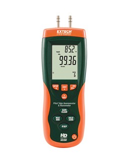 Extech HD350: Pitot Tube + Anemometer Diff Manometer