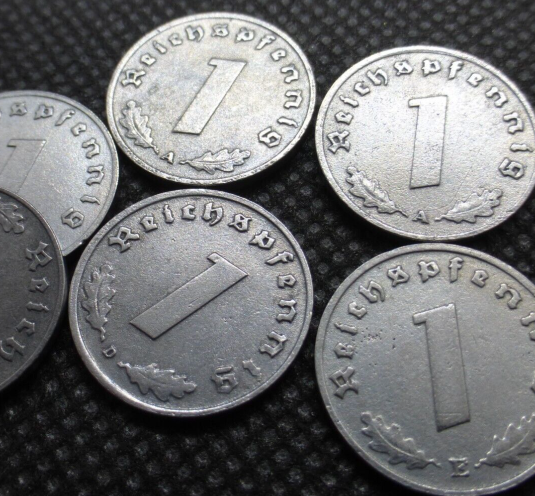 Nazi Germany WW2 Coin - 1 Reichspfennig Genuine Old Third Reich Rare Zinc Issue