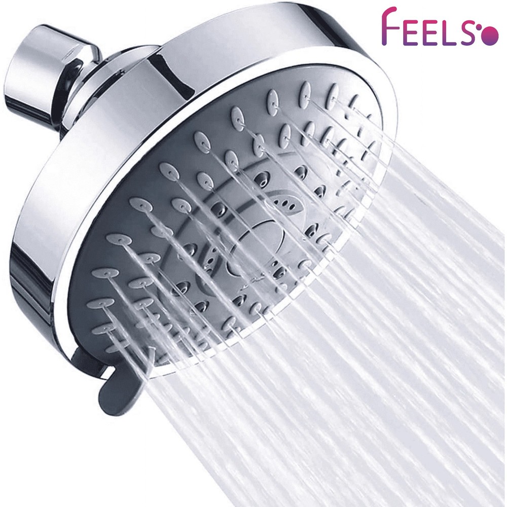 High Pressure Shower Head, Fixed Showerhead Rainfall with 5-Setting Adjustable