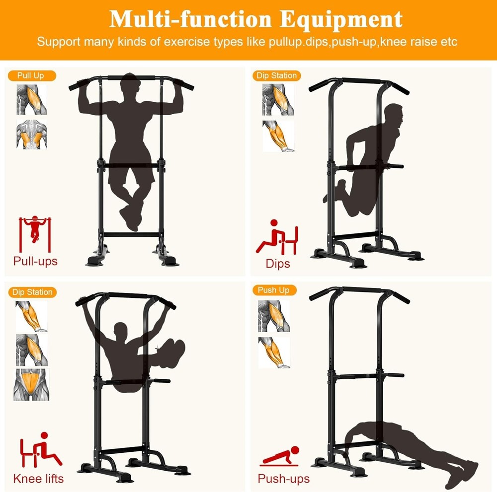 Power Tower Pull Up Dip Station Multi-Function Fitness Equipment Strength