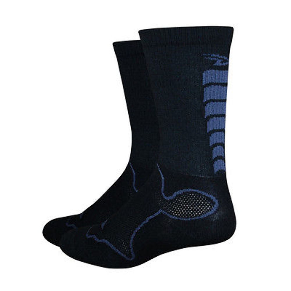 DeFeet Levitator 6" Trail Ribbed Black Cycling Athletic Socks Size Small