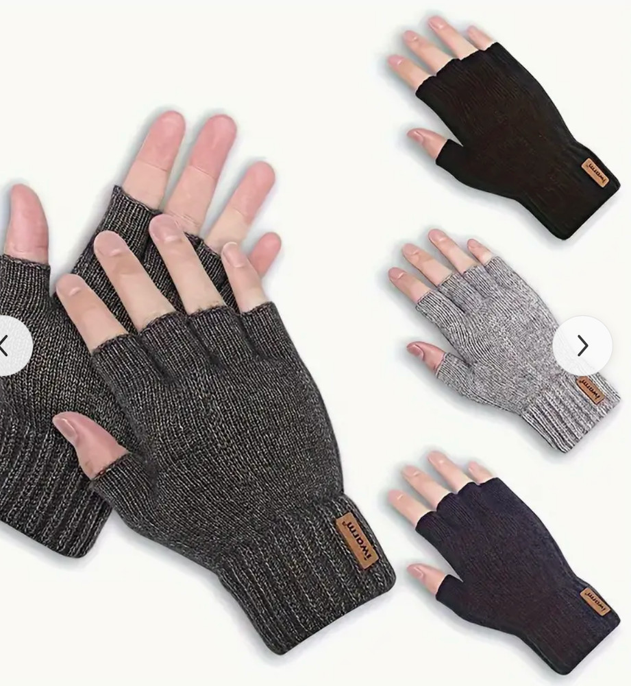 Alpaca Knitted Warm Fingerless Gloves