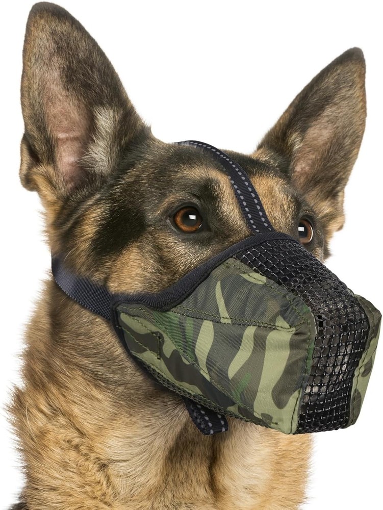Mesh Dog Muzzle Breathable Soft Dog Muzzle W/ Reflective Straps Secure Fit