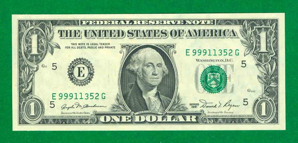 $1 1981 1 E/G BLOCK (w) RICHMOND CU. P-2. SHEET NOTE MULE