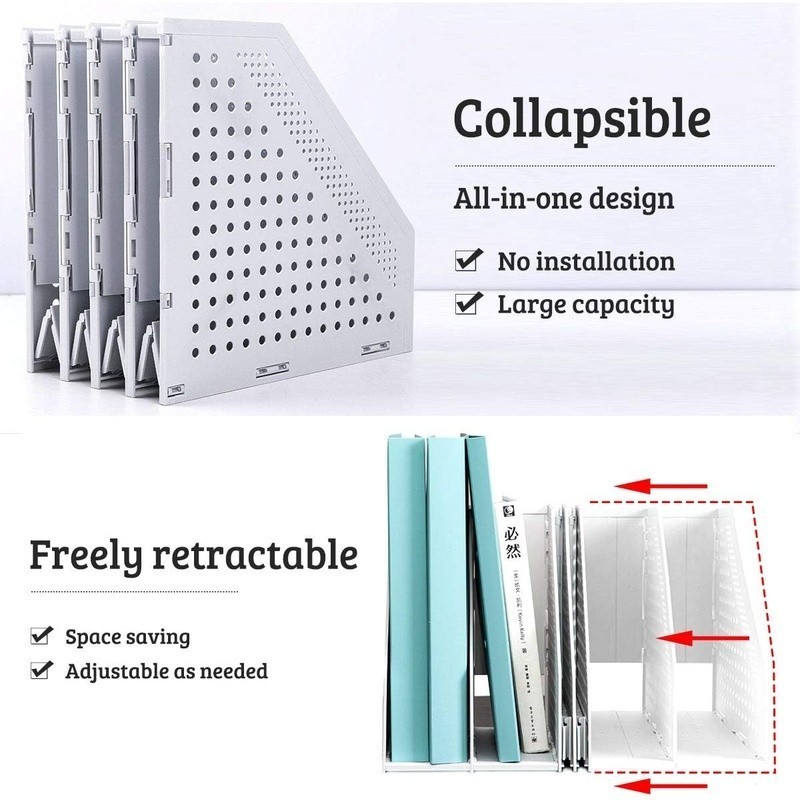 Collapsible File Organizer Desktop Storage Documents Magazines & Letters New