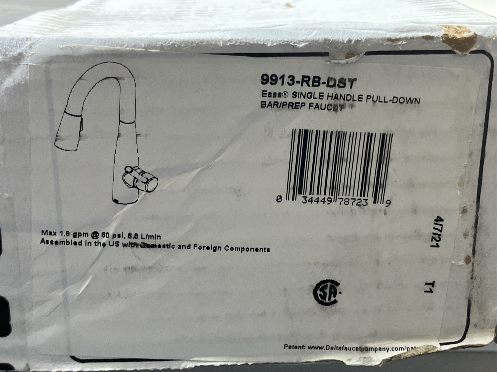 Delta 9913-RB-DST Essa Single Handle Pull-down Bar Faucet - Venetian Bronze