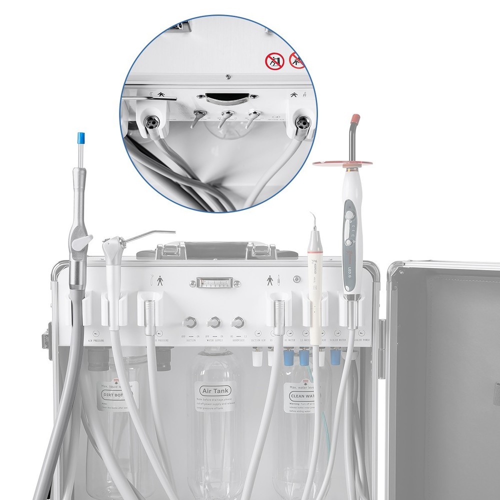 Portable Dental Delivery Mobile Unit Air Compressor Light Curing Suction System