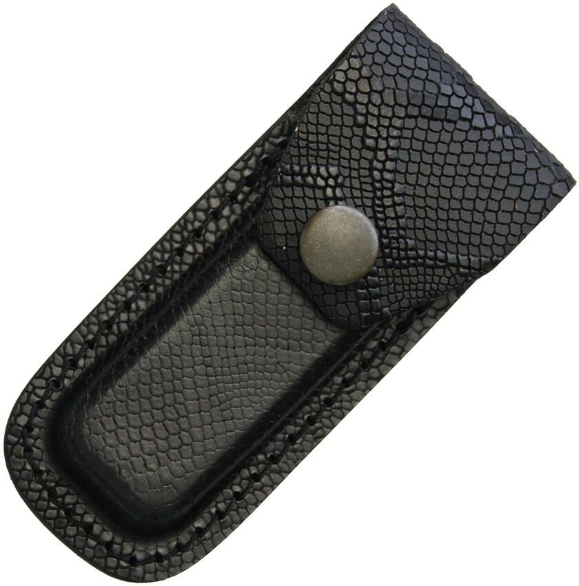 Sheaths Fits 3" To 3.5" Folding Knife Snake Pattern Black Leather Construction