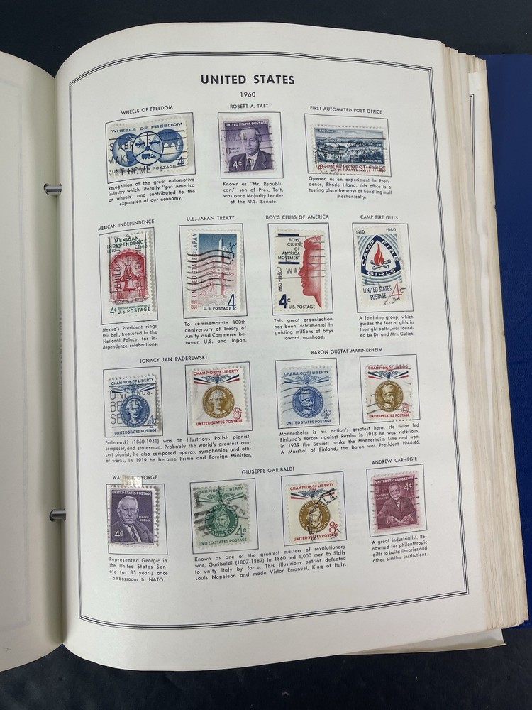 Vintage Collection Of Over 630 Stamps In United States Liberty Stamp Album