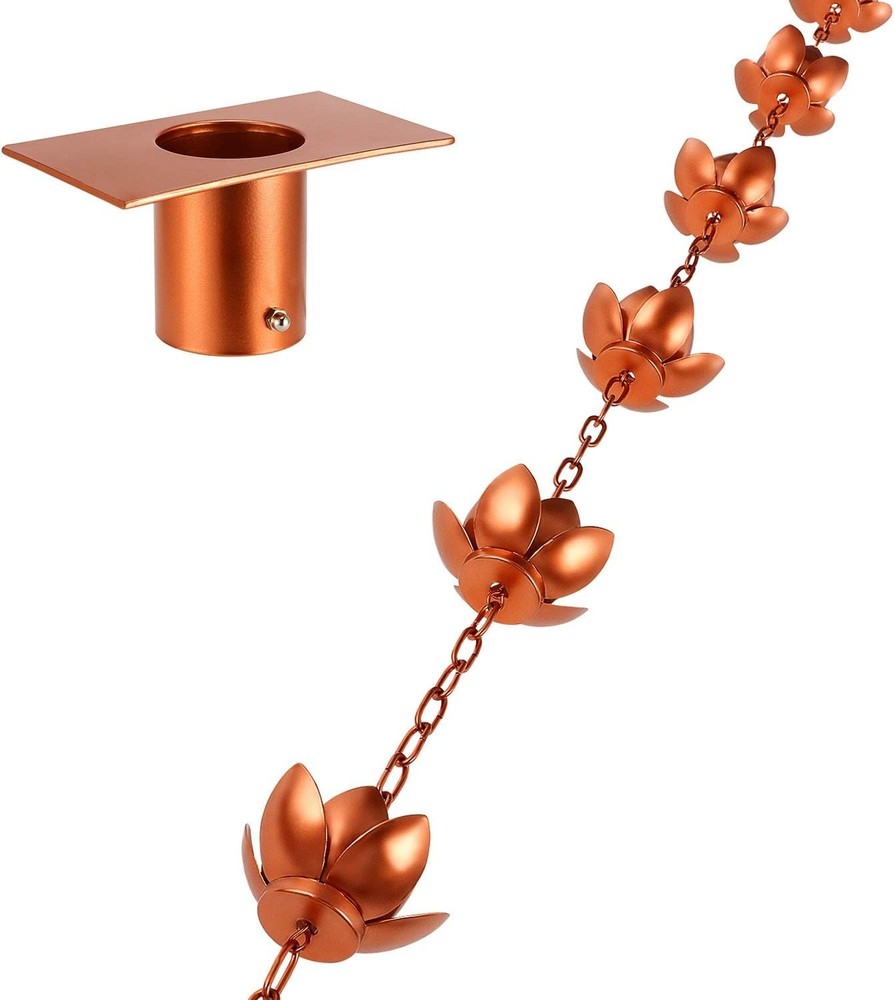 Transform Your Gutters: 8.5ft Adjustable Copper Rain Chain for Elegant Drainage