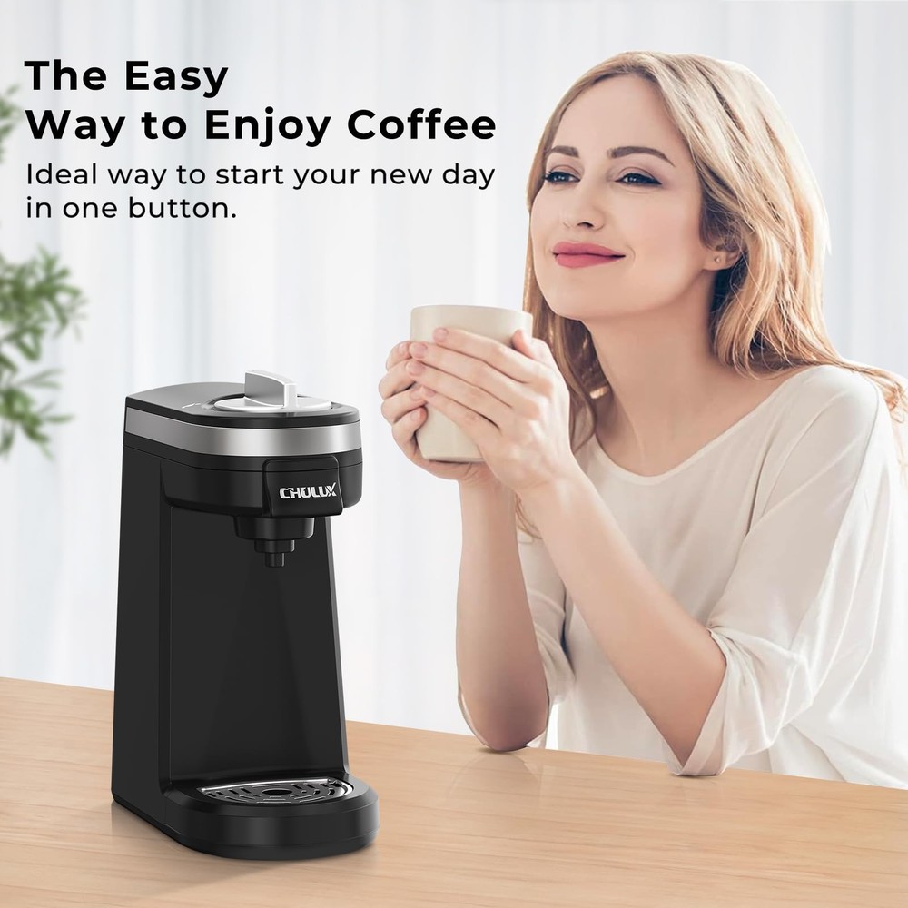 Single Serve Coffee Maker for Capsule and Ground Cup Machine Black