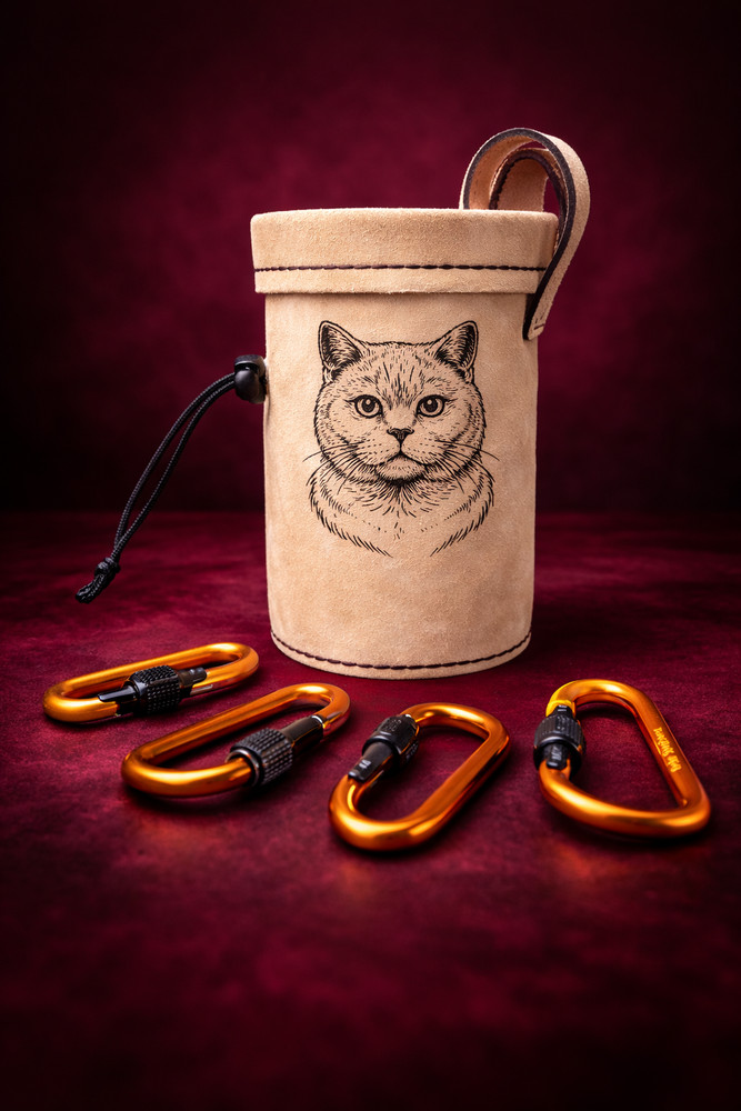 Custom Pet Portrait Leather Chalk Bag