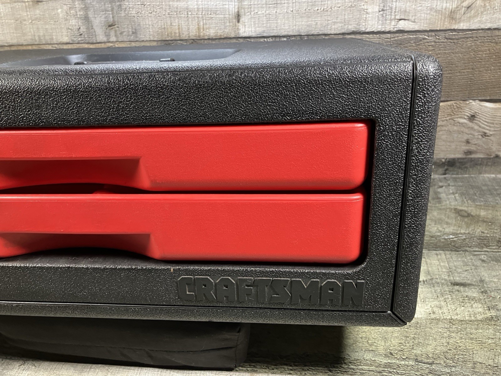 Craftsman 2 Drawer Plastic Tool Storage Box 1/4-3/8-1/2 Socket Drawers, No Tools