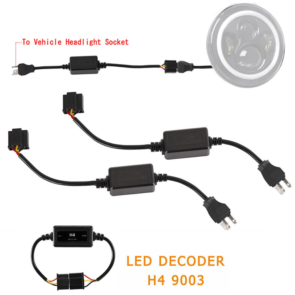 Pair H4 9003 LED Headlight Canbus Load Resistor Decoder Error Free Anti Flicker