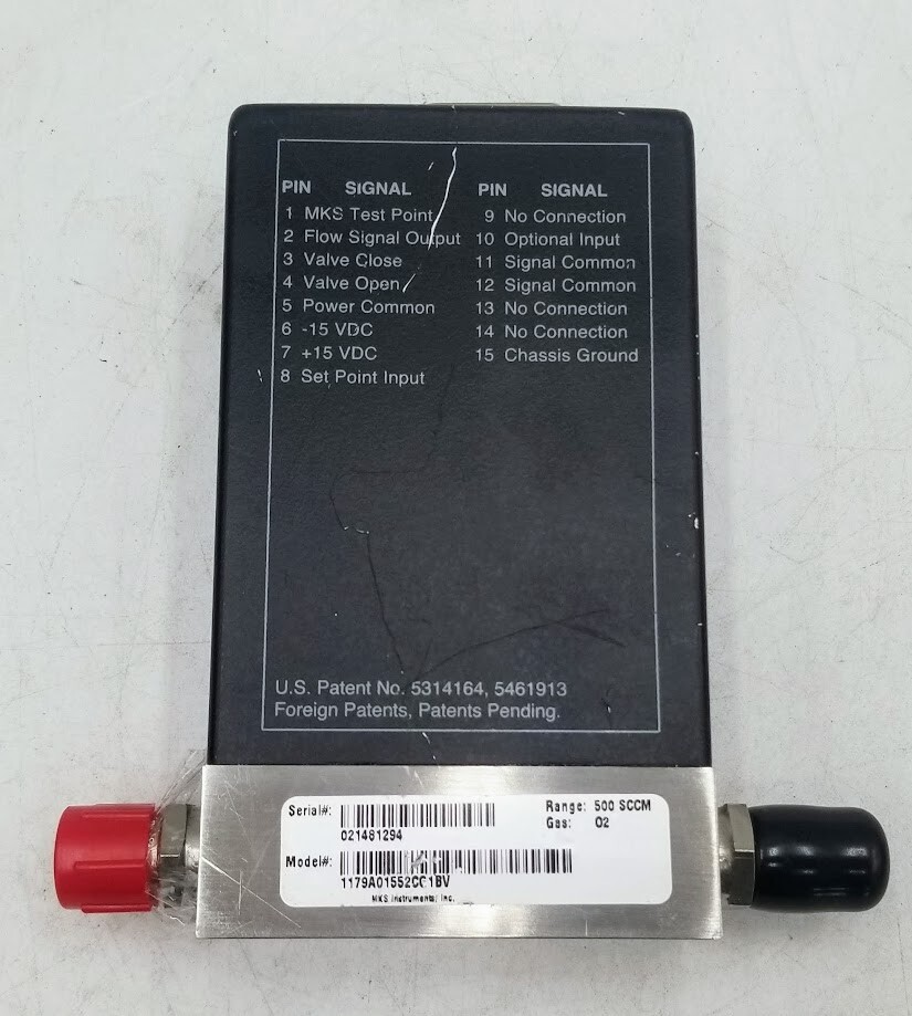 MKS 1179A01552CG1BV Range : 500 sccm Gas : 02 Mass Flow Controller