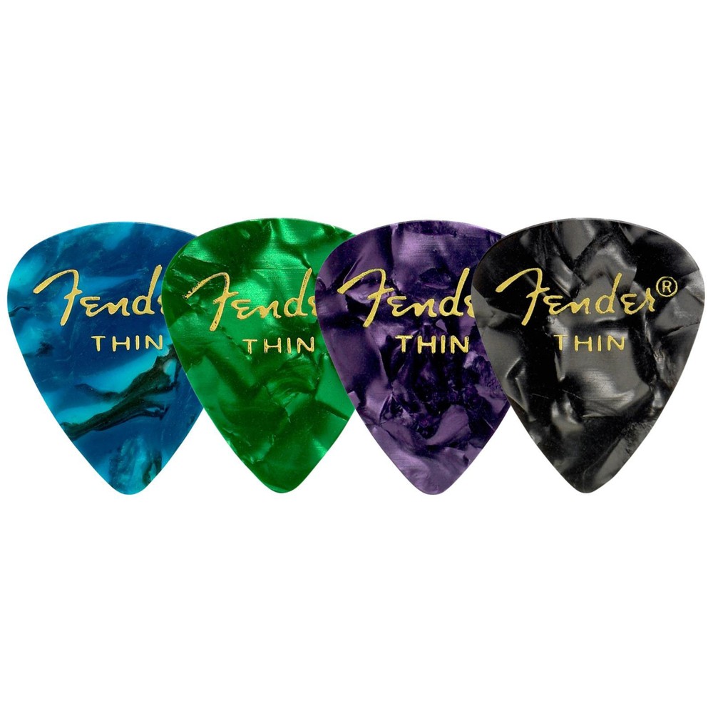 Fender Celluloid Medley 351 Shape Guitar Picks, Thin, 12-Pack
