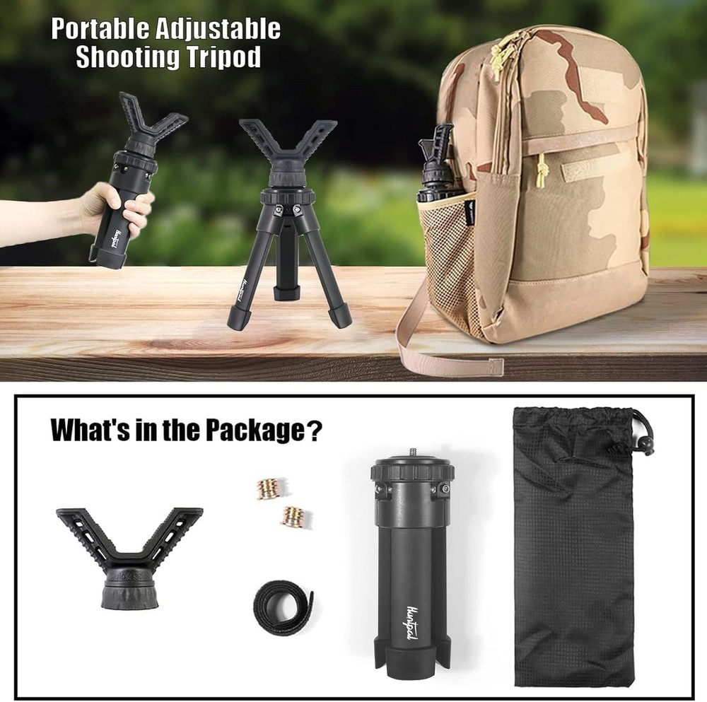 Portable Tripod Rifle Shooting Rest for Table Bench Shooting Range Practice, Adj