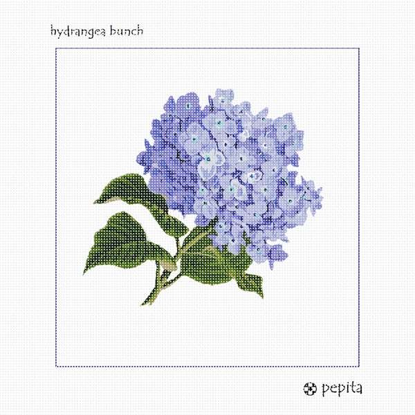Hydrangea Bunch Needlepoint Kit or Canvas