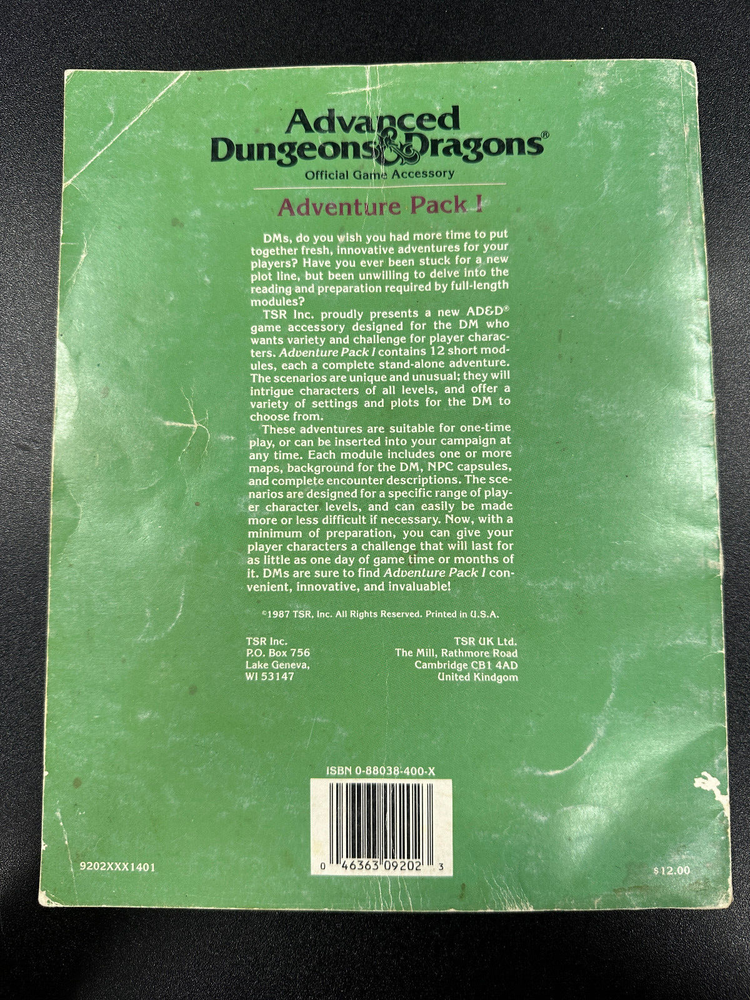 Advanced D&D Adventure Pack 1 1987