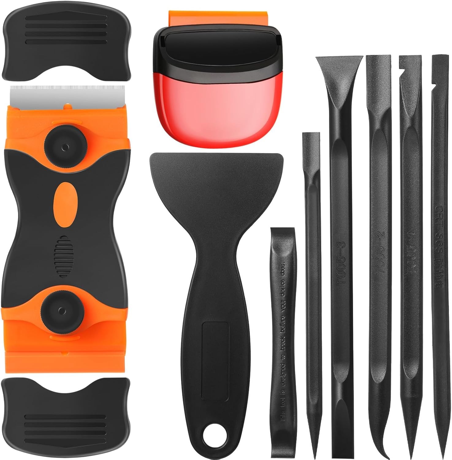 Tallew 9 Pcs Plastic Scraper Tool Sticker Plastic Razor Blade Scraper Plastic Pi