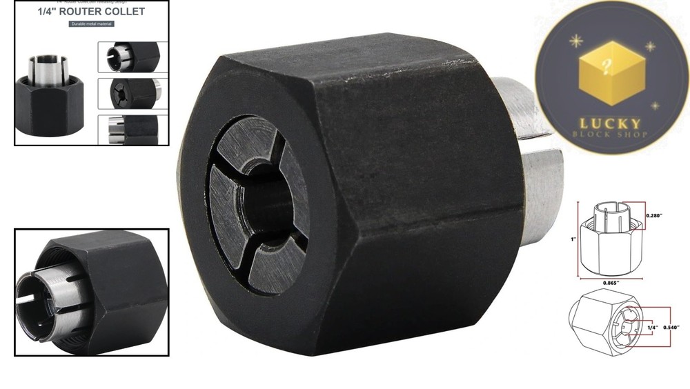 1/4 Inch Router Collet - Self-Locking Design for Precision & Compatibility