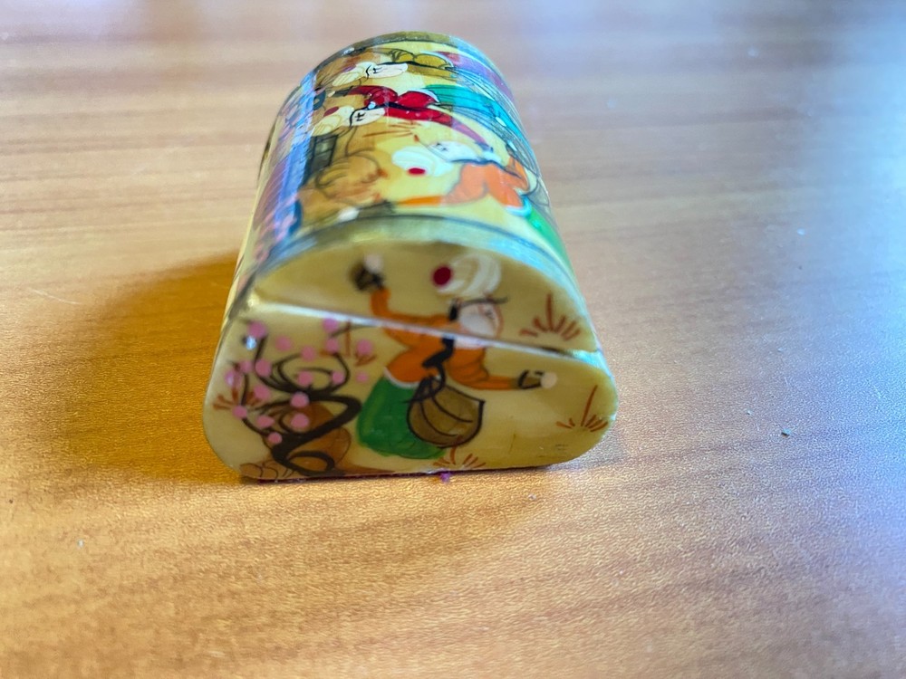 Сasket. Bone. Hand painted. Lacquer. Vintage. Middle East.
