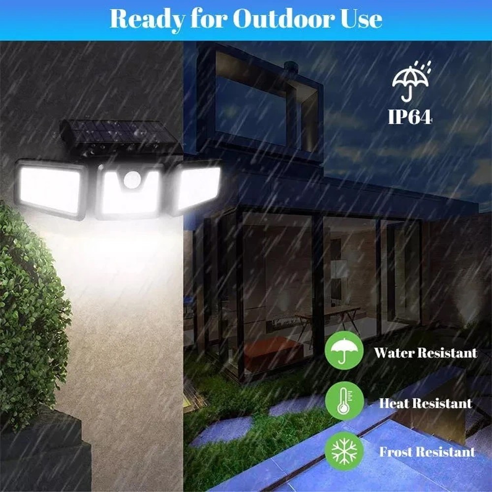 2 Pack Solar Security Lights with Motion Sensor & Adjustable LED Heads