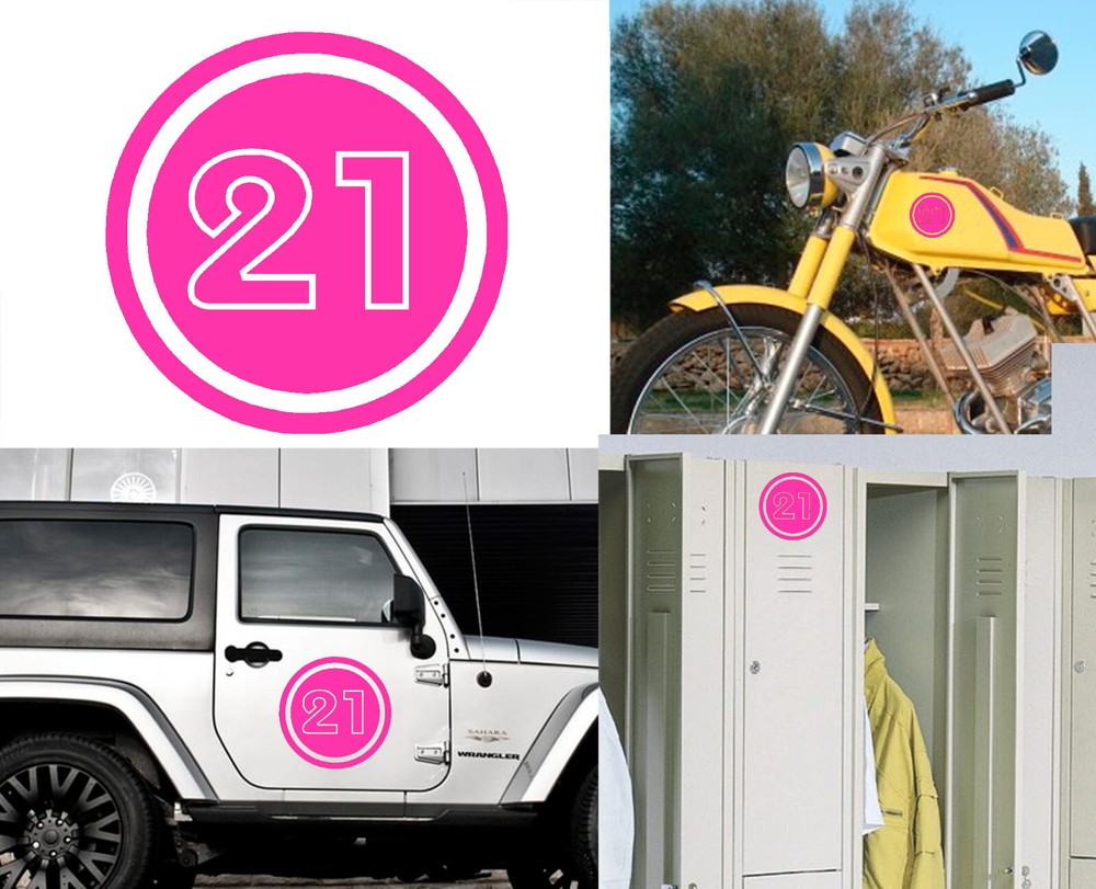 Number 21, Sticker Vinyl Version v02b