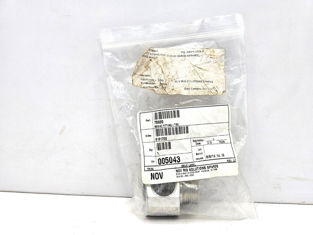 75920 FITTING TEE FOR VARCO SSW40 PIPE SPINNER