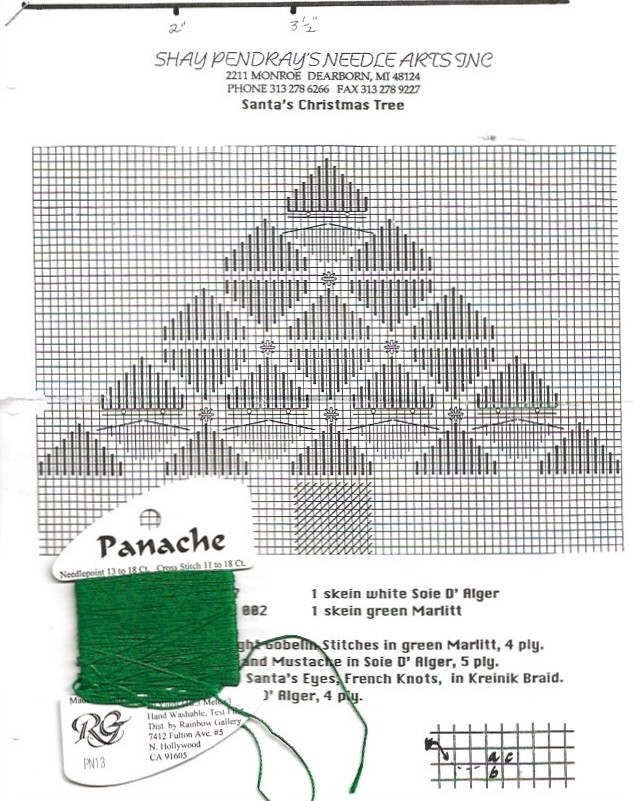 Santa's Christmas Tree Partially Stitched Canvas - Class Project