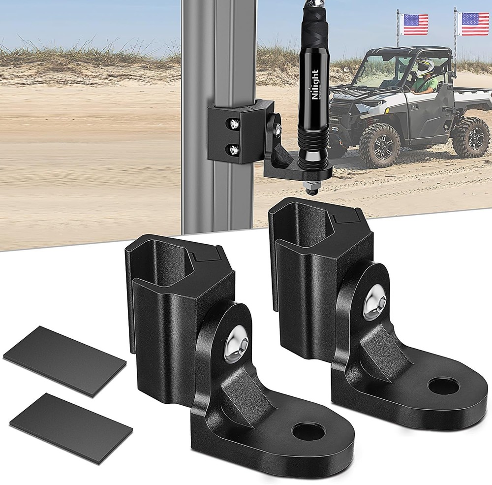 Nilight UTV Whip Light Mount Adjustable Flag Antenna Brackets for Pro-Fit Cage