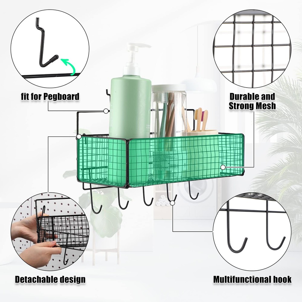 Shimeyao 2 Pcs Pegboard Accessories Set Including 2 Baskets black