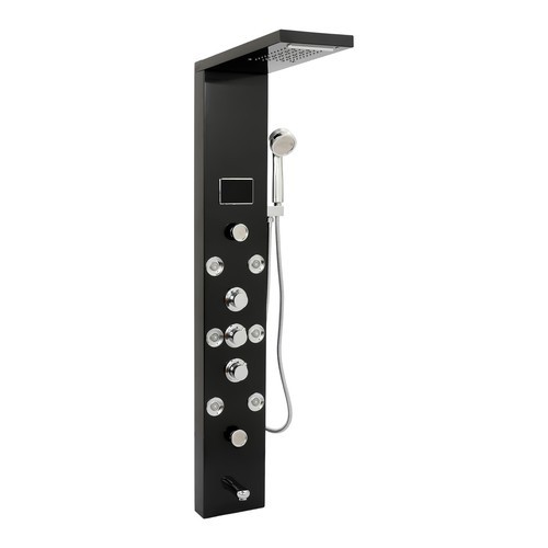 LED 3-Handle Shower Kit Rainfall Shower Panel Tower System Shower Head Waterfall