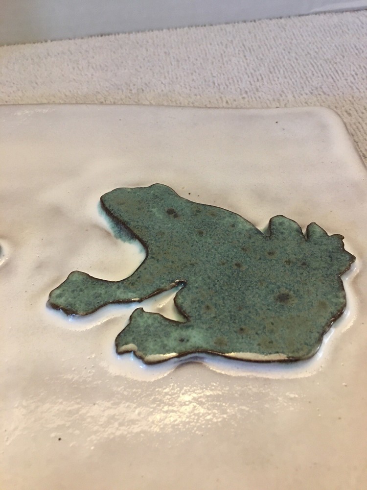 Frog Art Pottery Decor Piece Looks To Be Initialed & Dated 2014