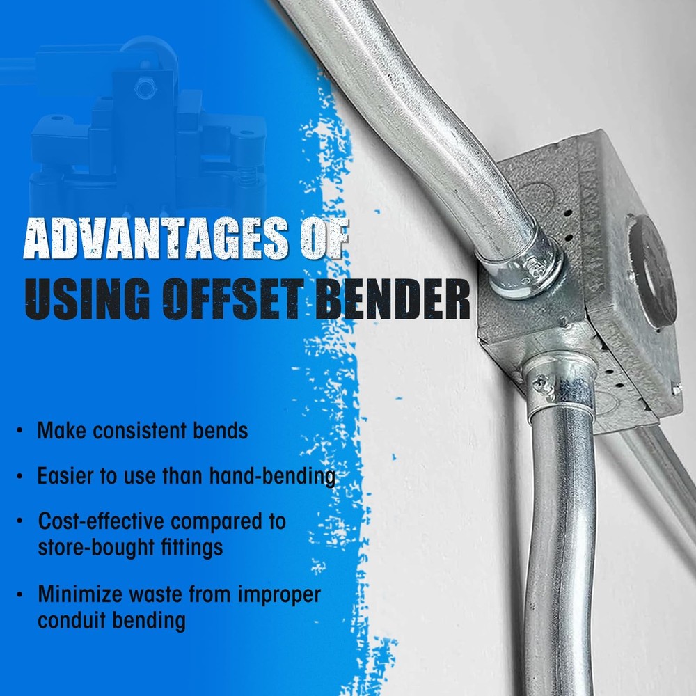 Conduit Offset Bender 2 in 1 - both ½“& ¾” EMT, Ensuring Precise and Efficien...