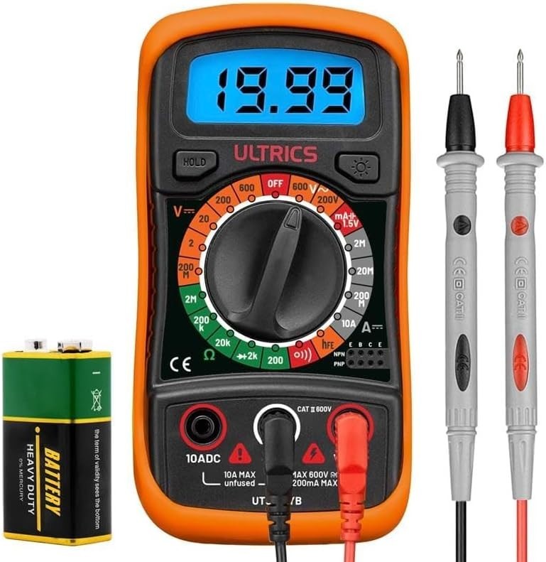 Versatile Digital Multimeter with Backlight LCD - Portable and Reliable Testing