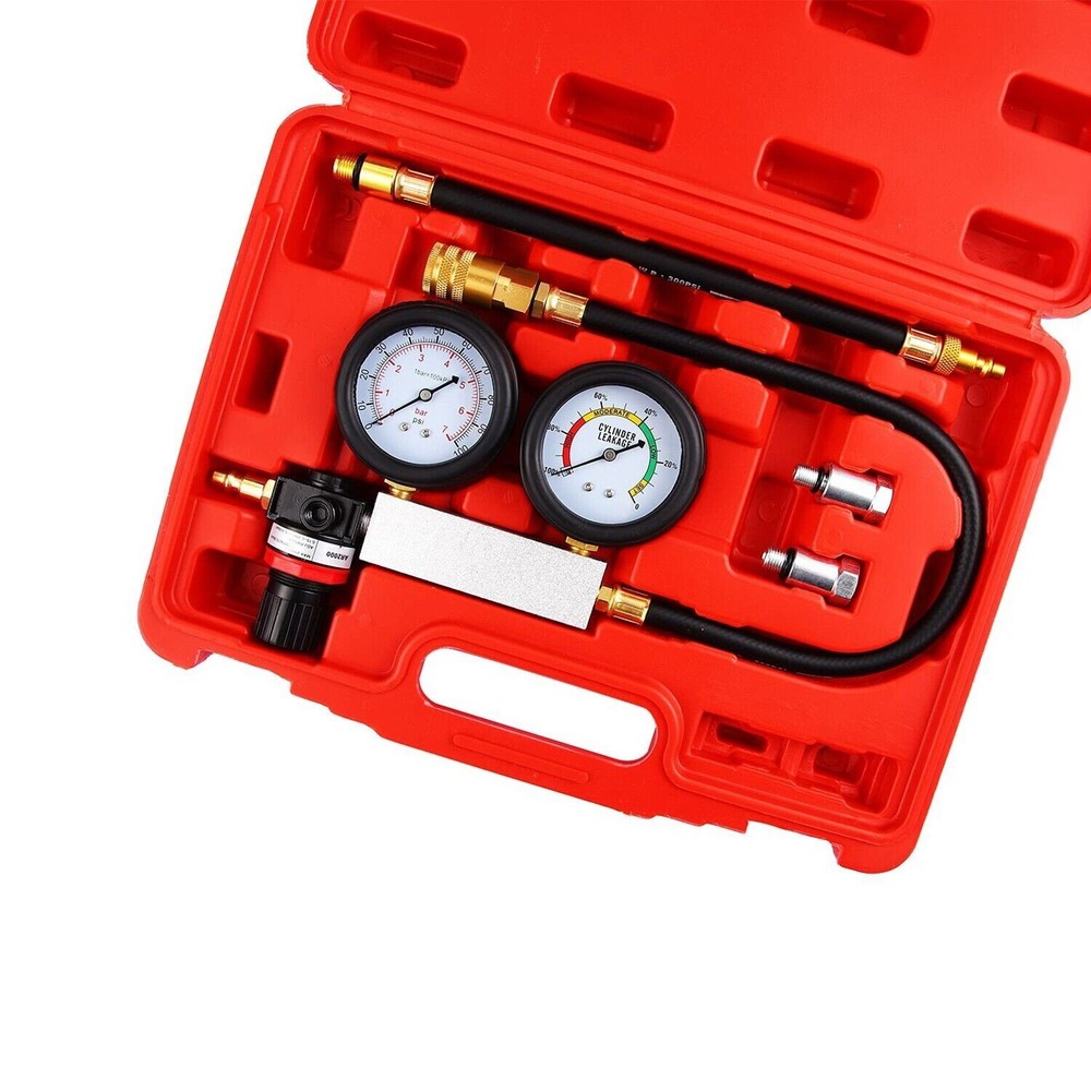 Cylinder Leak Down Tester Engine Compression Diagnosis Gauges Detector Leakage