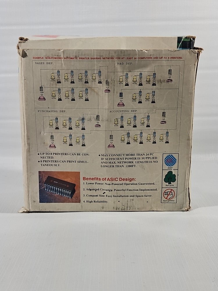 AS-248 FLASH-NET Automatic Printer Sharing Network for 24 Computers 8 Printers
