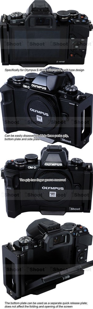Separable Quick Release Plate Camera Holder Grip for Ball head Olympus E-M10