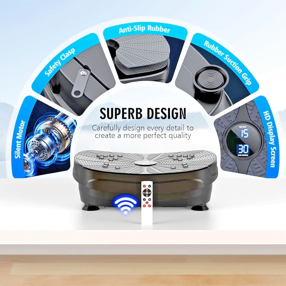 Vibration Plate Exercise Machine, PBYRD Lymphatic Drainage Machine for Weight...